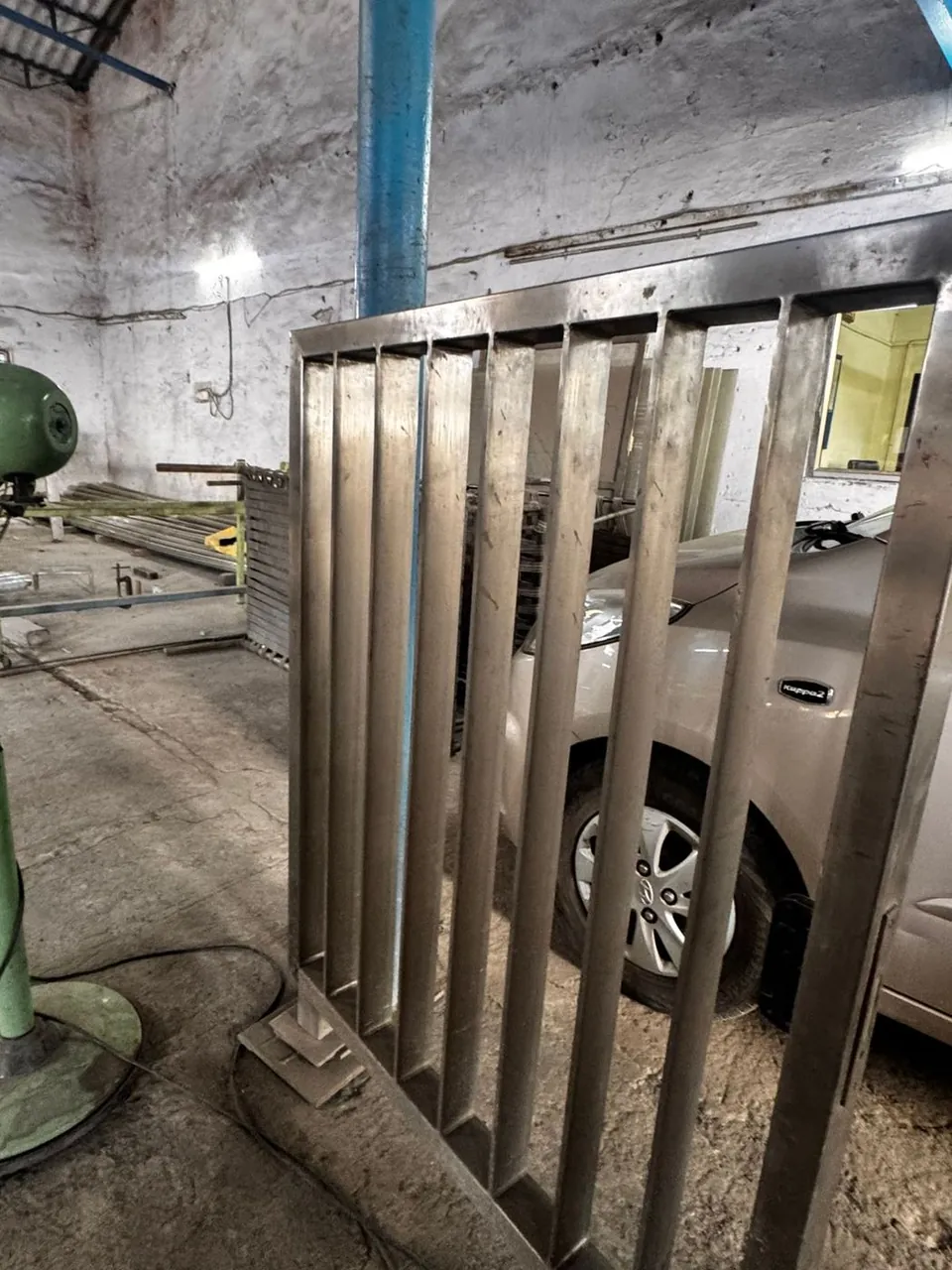 Stainless steel railing fabrication in progress at Ruby Infra's Umbergaon works